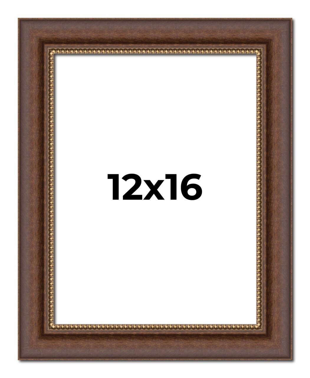 12x16 Traditional Brown Picture Frame - UV Acrylic, Foam Board Backing, Hanging Hardware